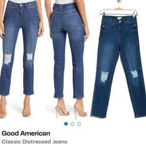 Good American Classic distressed straight leg Jeans size 4 / 27